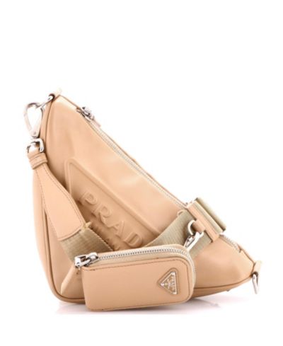 Pre-Owned Prada Кожаная сумка через плечо с логотипом маленького треугольника