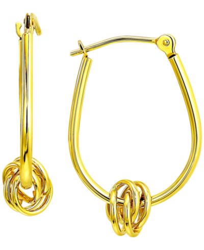 Macy's Loveknot Hoop Earrings in 10k Yellow Gold