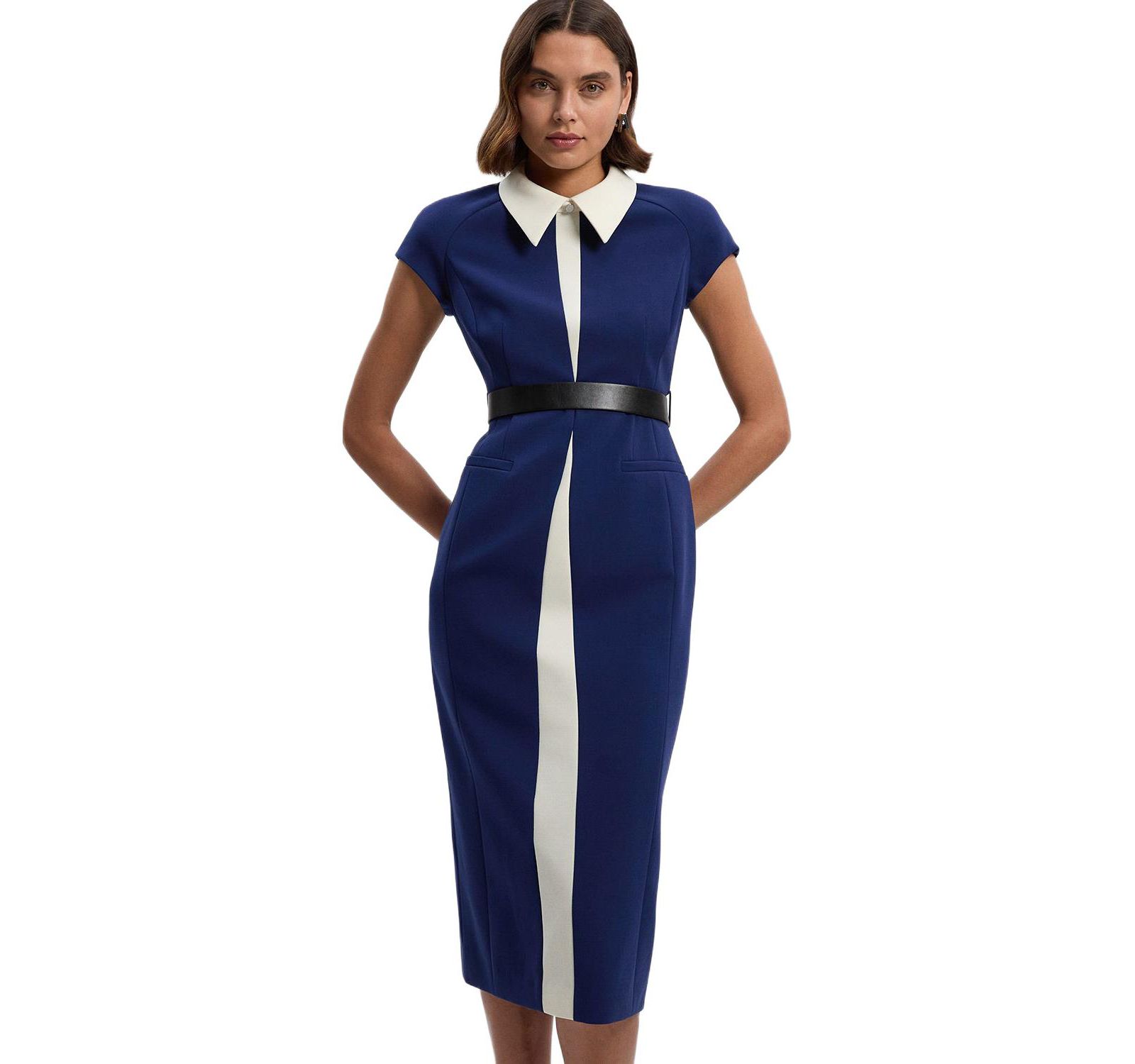 Женское миди-платье Karen Millen Contrast Collar Tailored