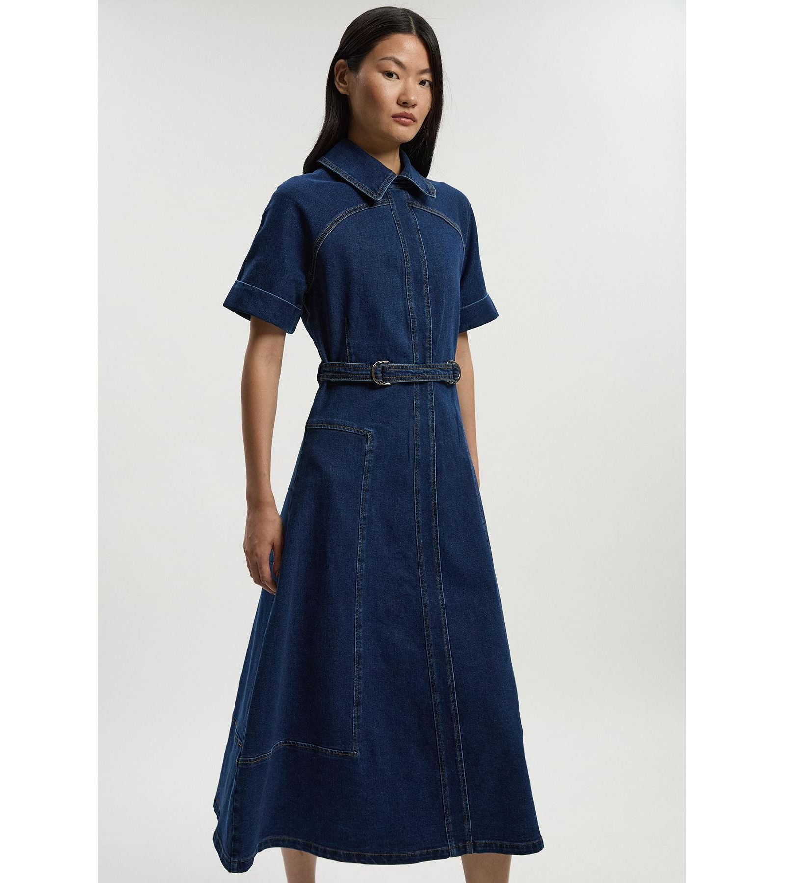 Женское платье миди Karen Millen Petite Stretch Denim Tab