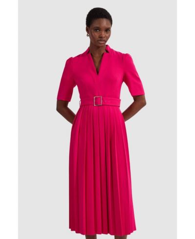 Karen Millen Women's Crepe Forever Pleat Midi Dress