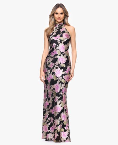 XSCAPE Женское платье Gown с воротником Halter Neck, принт