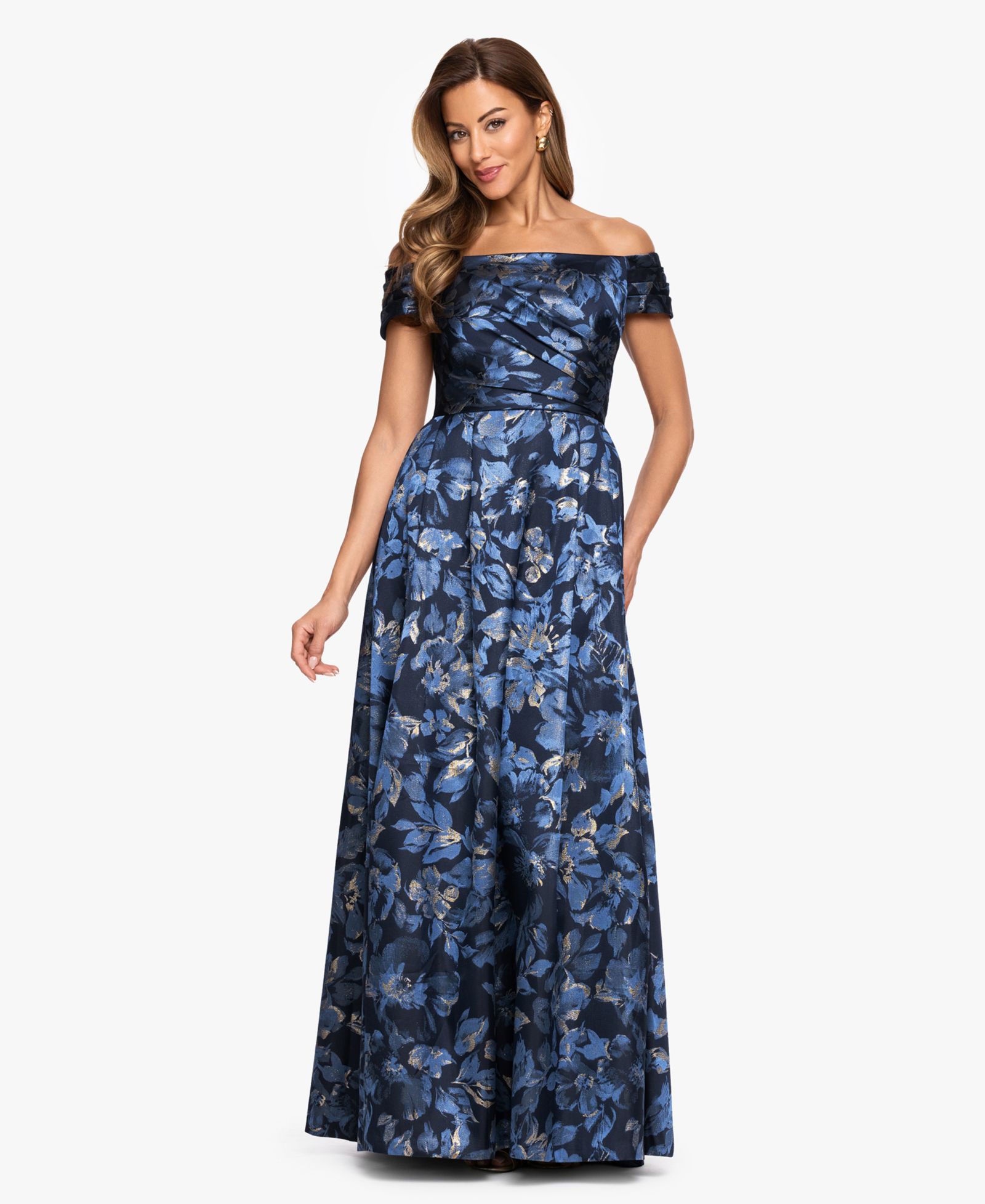 Вечернее платье XSCAPE Women's Off-The-Shoulder Brocade Ball Gown