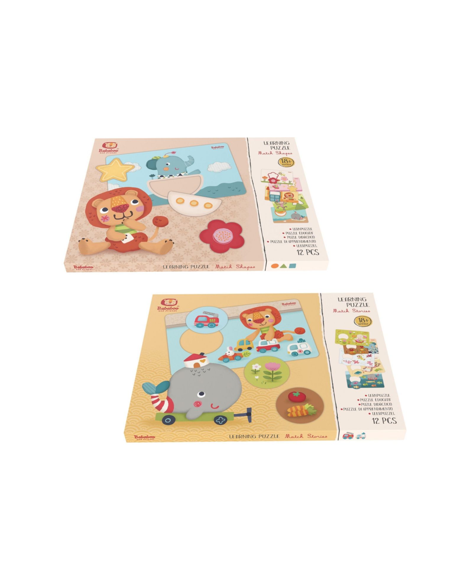 Развивающий пазл Bababoo and friends Match Shapes & Stories Learning Set