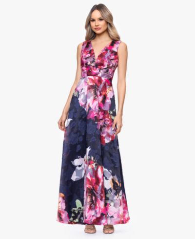 Betsy & Adam Women's V-Neck Burnout Floral Dress