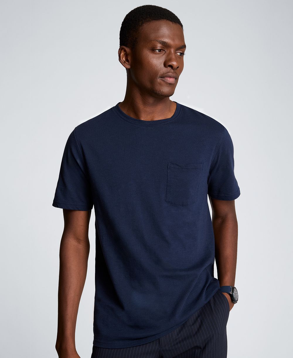 Мужские трикотажные футболки Kenneth Cole Sport Navy Solid Crewneck