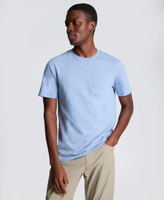 Мужские футболки Kenneth Cole Sport Faded Blue Solid Knit Classic Crewneck