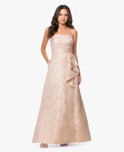 XSCAPE Women's Strapless Brocade Gown