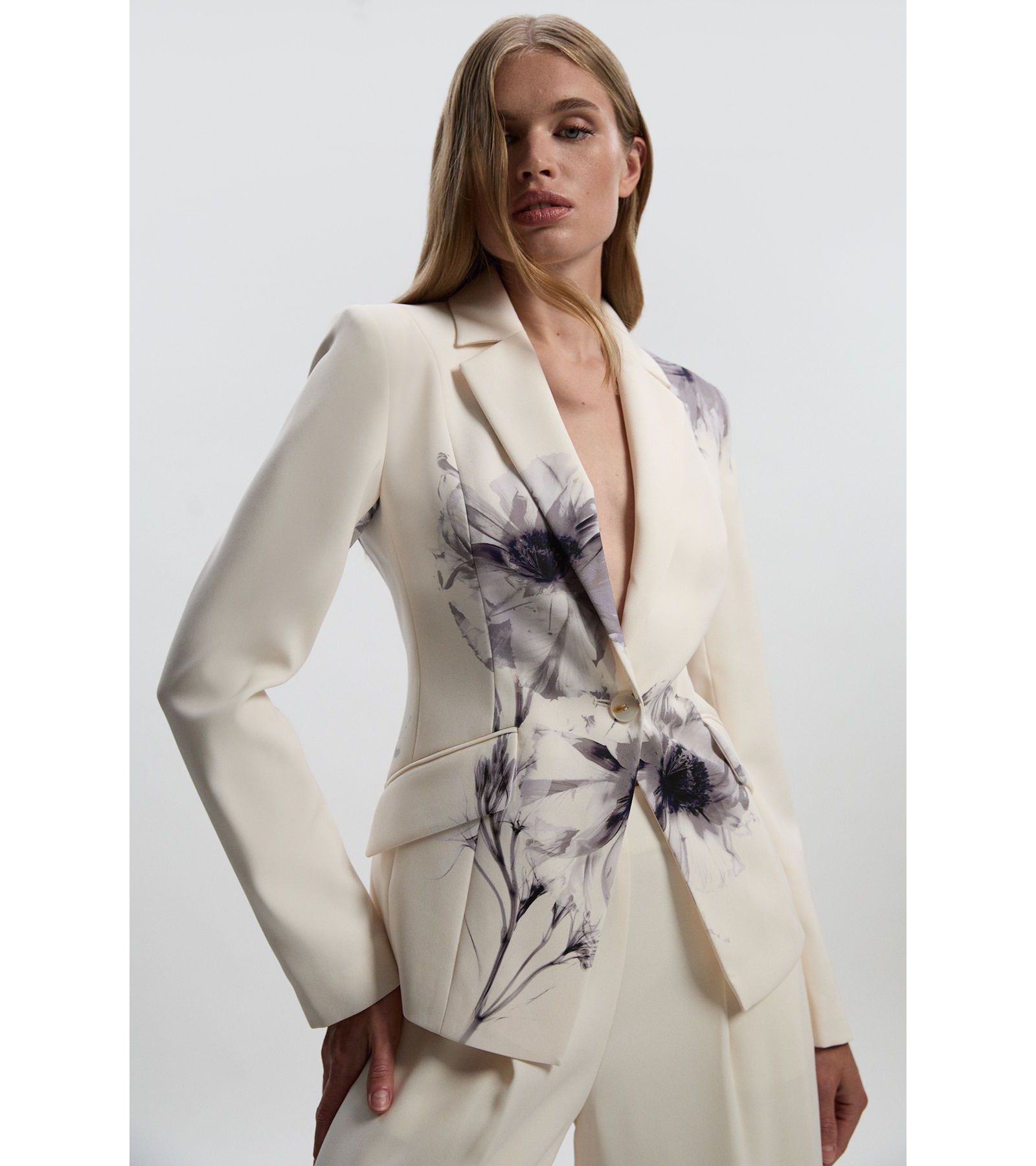 Женский блейзер Karen Millen Floral Crepe Single Breasted