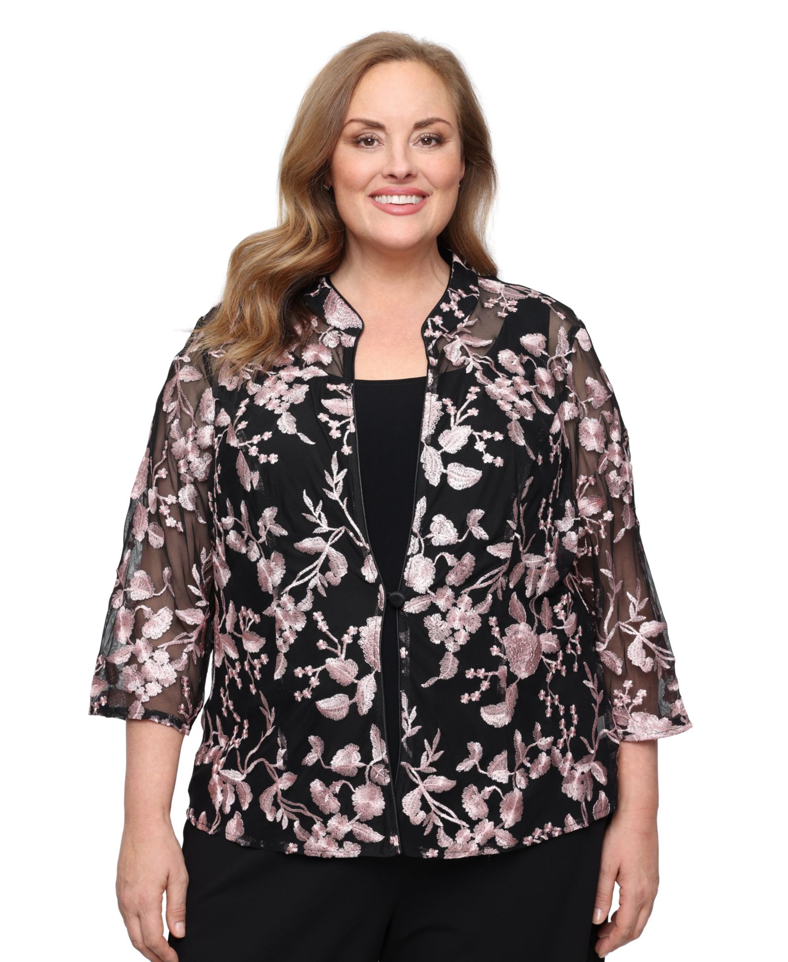 Alex Evenings Plus Size Scoop Neck Top and Jacket Twinset Dress