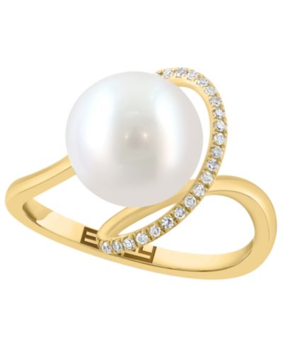 Кольцо EFFY Collection с жемчугом Freshwater и бриллиантами 14k White Gold