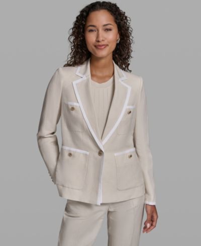 Женский блейзер KARL LAGERFELD PARIS Linen-Blend One-Button