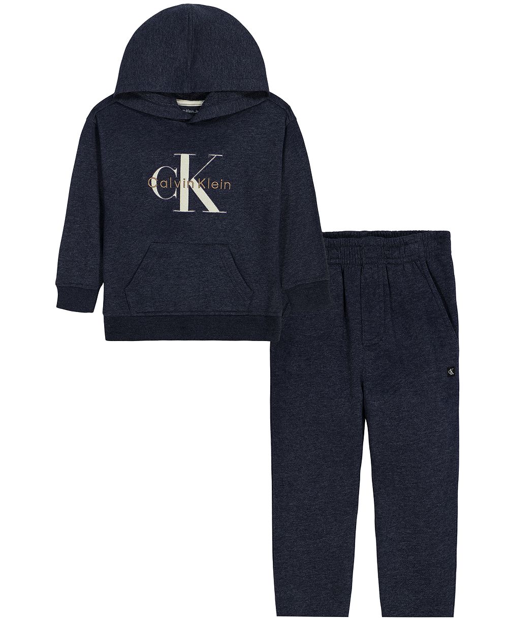 Мужской комплект из флисового худи с капюшоном и брюк-джоггеров, Calvin Klein
