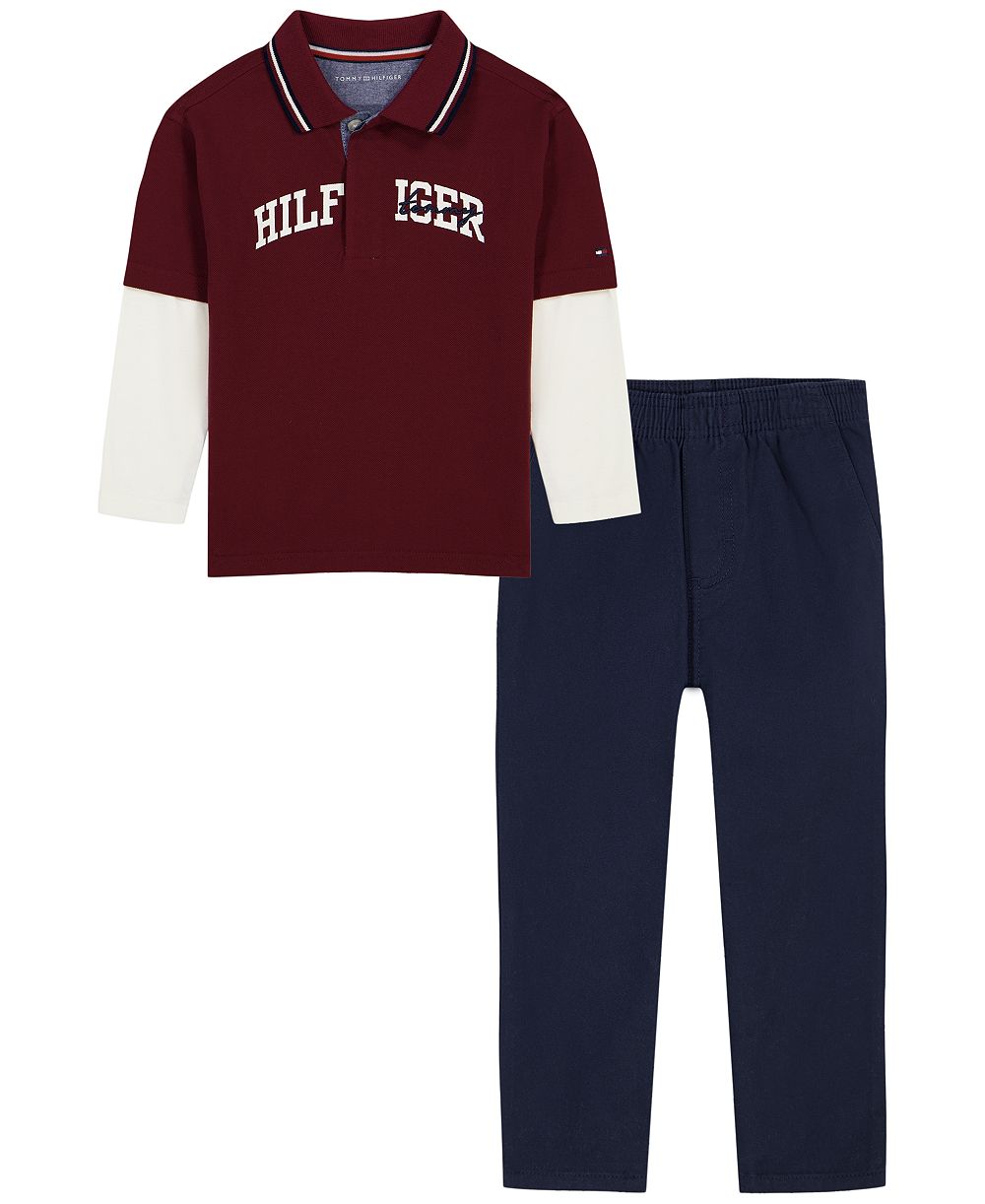 Детский комплект Tommy Hilfiger из 2 предметов: топ с длинным рукавом и брюки
