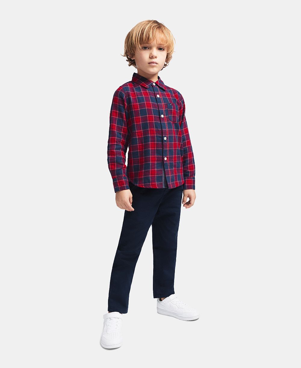Tommy Hilfiger Детский комплект из рубашки в клетку и брюк 2T-5T Long-Sleeve Plaid