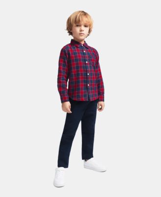 Tommy Hilfiger Детский комплект из рубашки в клетку и брюк 2T-5T Long-Sleeve Plaid