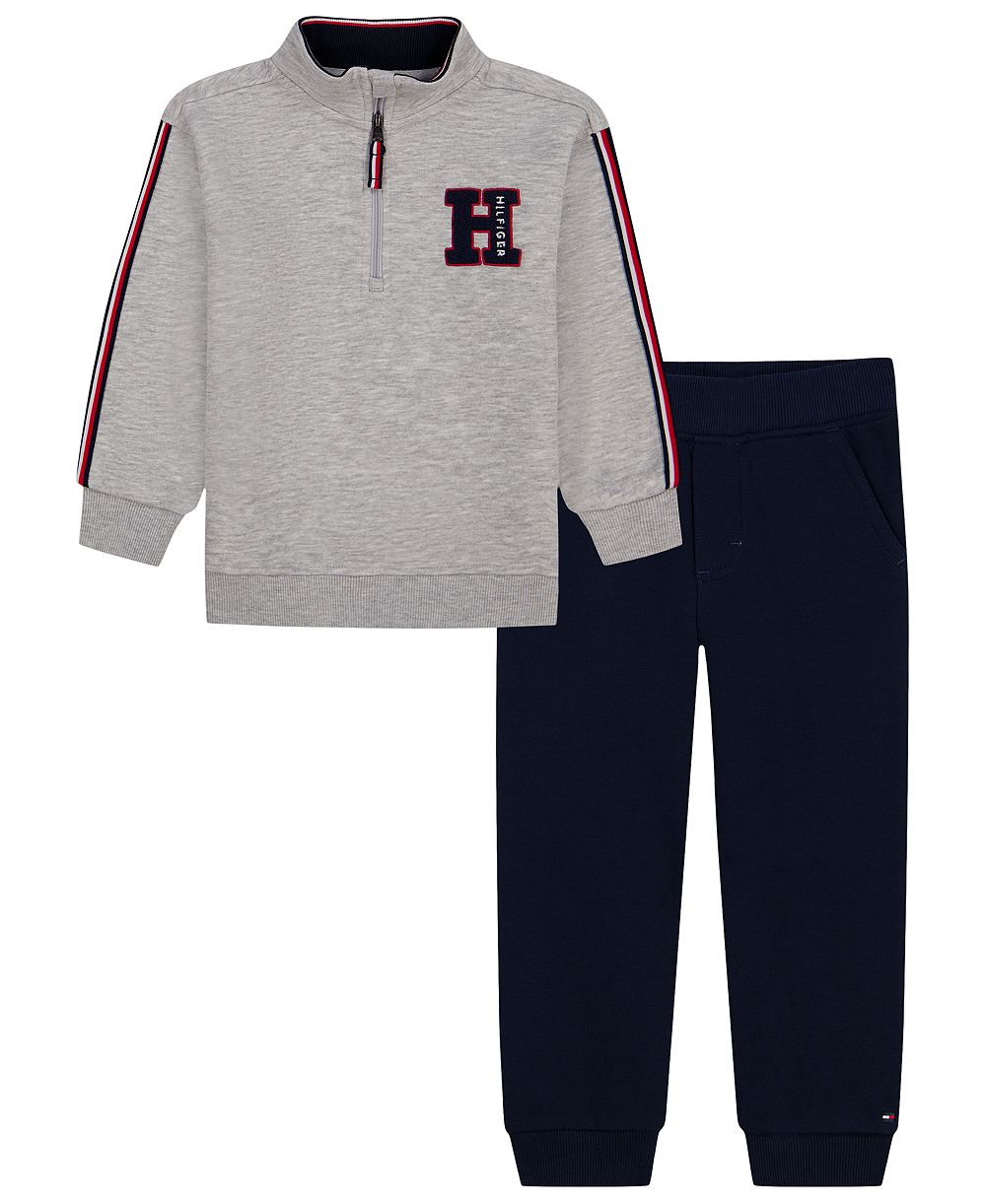 Комплект из двух предметов Tommy Hilfiger для малышей: топ с четверть-молнией и брюки, 2T-5T