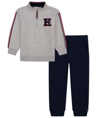 Tommy Hilfiger Toddler Boys' 2T-5T Quarter Zip Fleece Top and Pants, 2-Piece Set