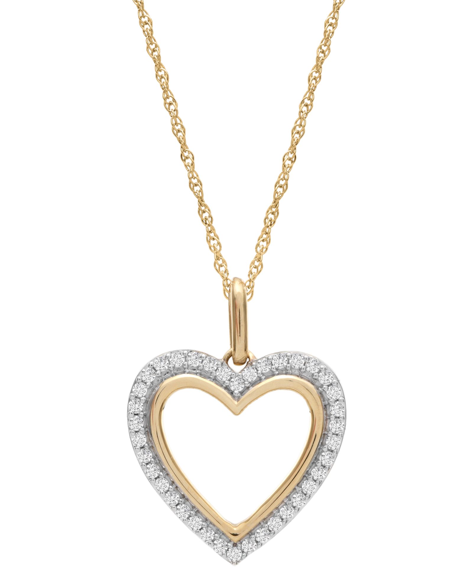 Подвеска Macy's Diamond Heart 10k Yellow Gold
