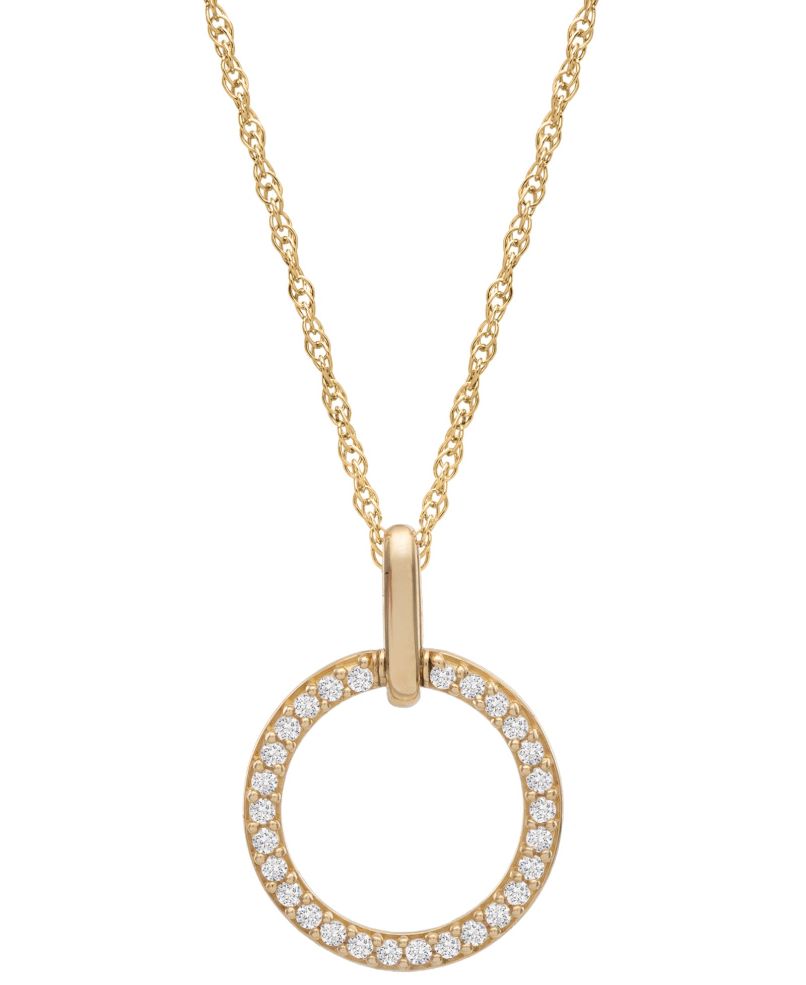 Macy's Подвеска Diamond Circle в 10k желтом золоте