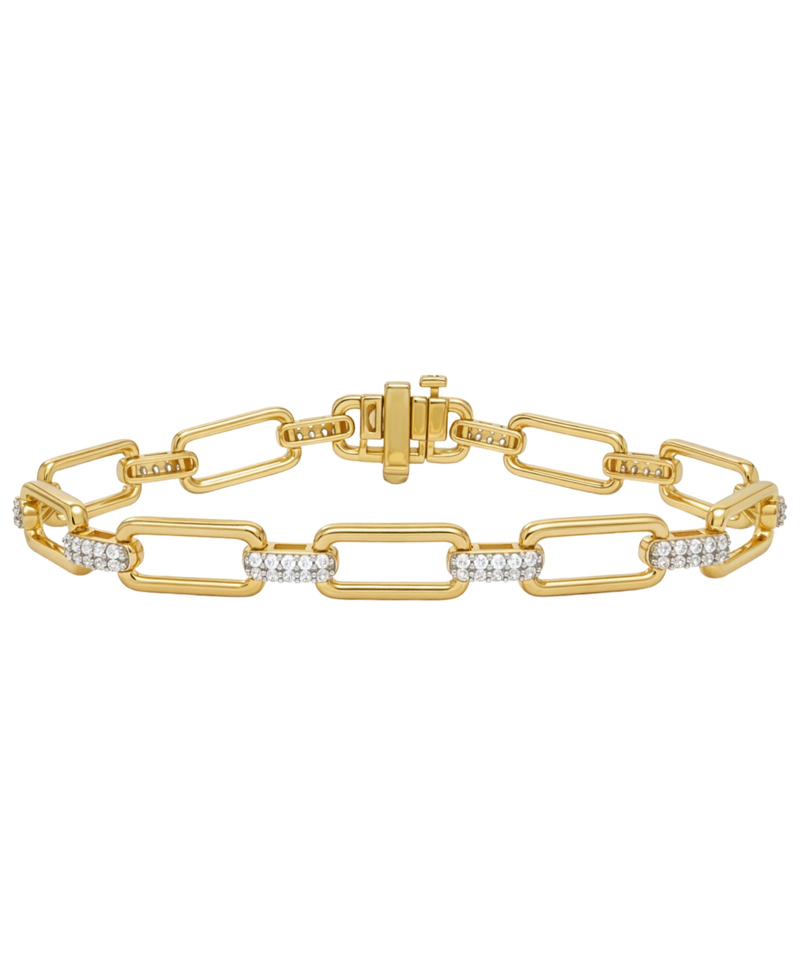 Браслет Macy's Diamond Link (1/2 ct. t.w.) из 14k Gold Over Sterling Silver