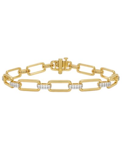 Macy's Diamond Link Bracelet (1/2 ct. t.w.) in 14k Gold-Plated Sterling Silver