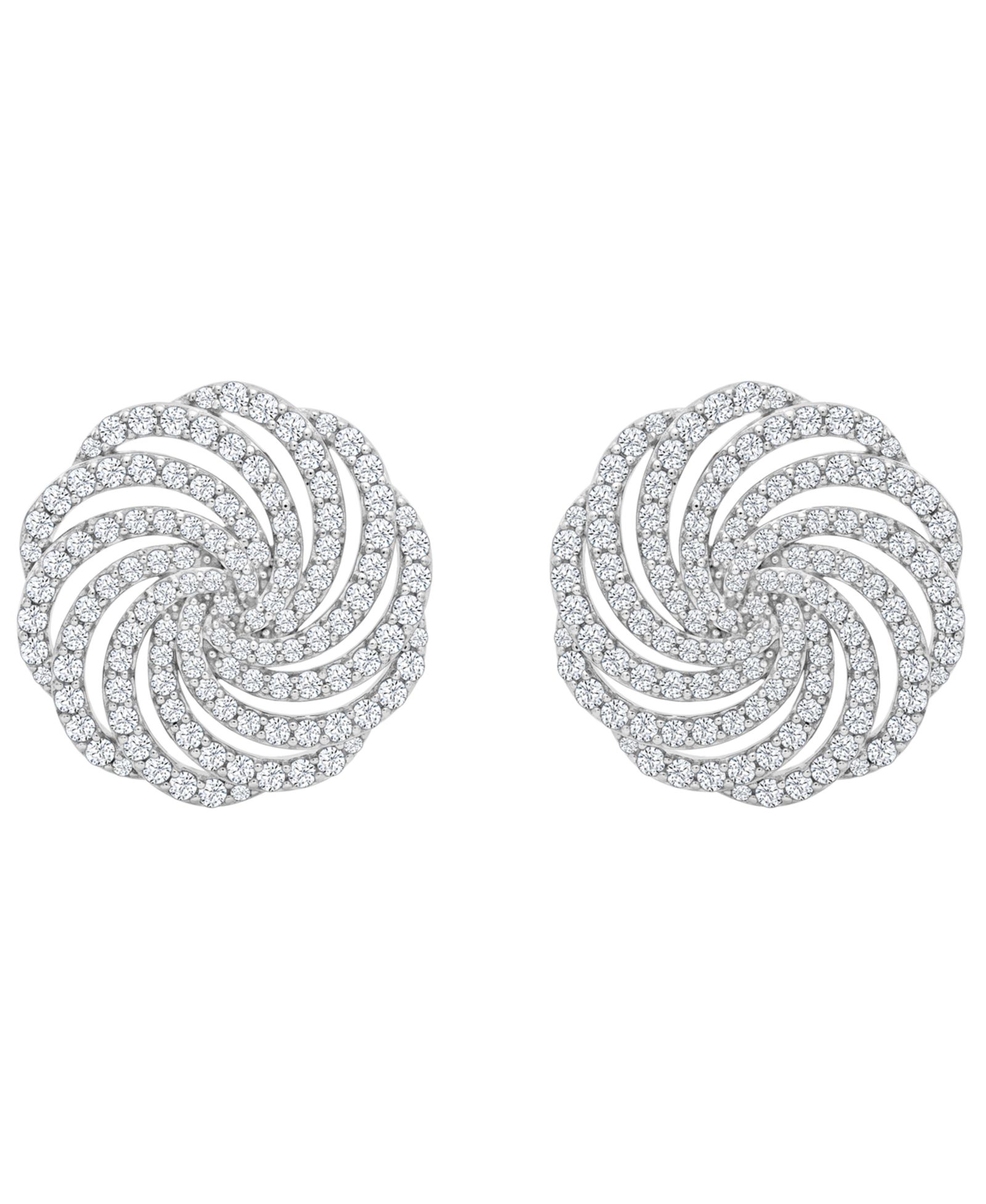 Серьги-гвоздики Wrapped in Love Diamond Swirl в белом золоте 14k (1 ct. t.w.)