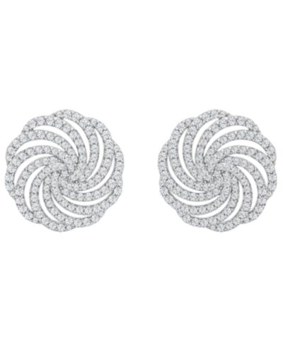Wrapped in Love Diamond Swirl Stud Earrings (1 ct. t.w.) in 14k White Gold