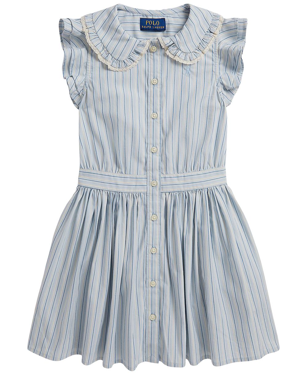 Платье-рубашка Polo Ralph Lauren Girls' 2T-6X с коротким рукавом