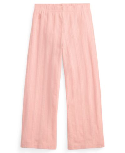 Polo Ralph Lauren Girls' 2T-6X Pointelle-Knit Wide-Leg Cotton Pants