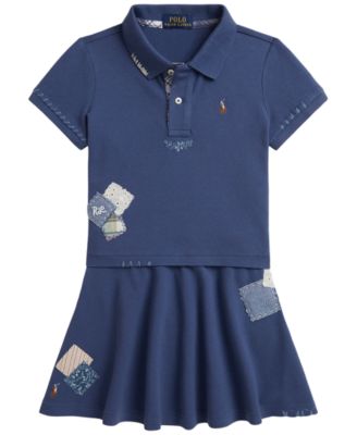 Комплект Polo Ralph Lauren Girls' 2T-6X Short-Sleeve Polo Shirt and Skirt, 2-Piece