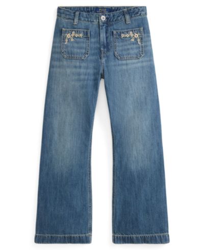 Детские джинсовые брюки Polo Ralph Lauren Girls' 7-16 Embroidered Flared Cotton Denim