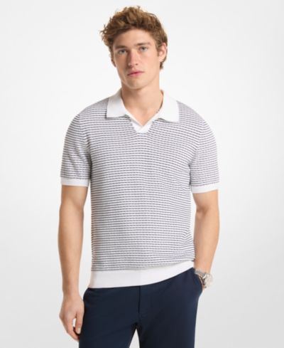 Мужская хлопковая футболка-поло Michael Kors Johnny Collar Short-Sleeve