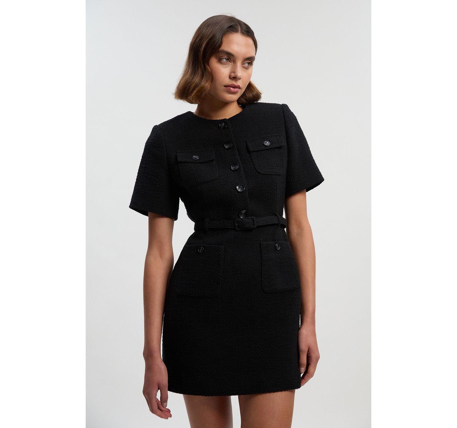 Karen Millen Женское мини-платье из твида с поясом