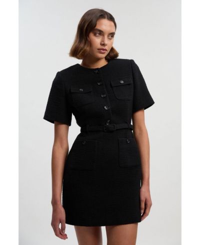 Karen Millen Женское мини-платье из твида с поясом