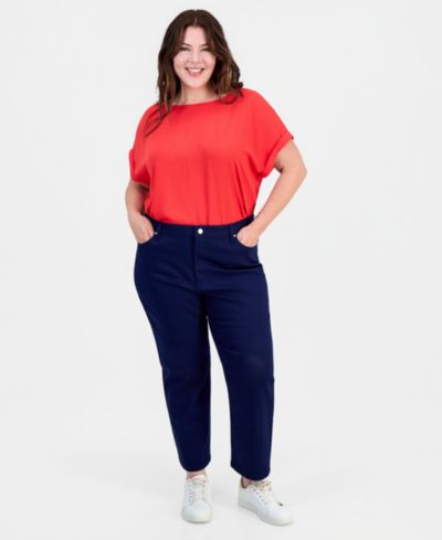 Джинсы Jones New York Plus Size Lexington High Rise Crop Straight Leg