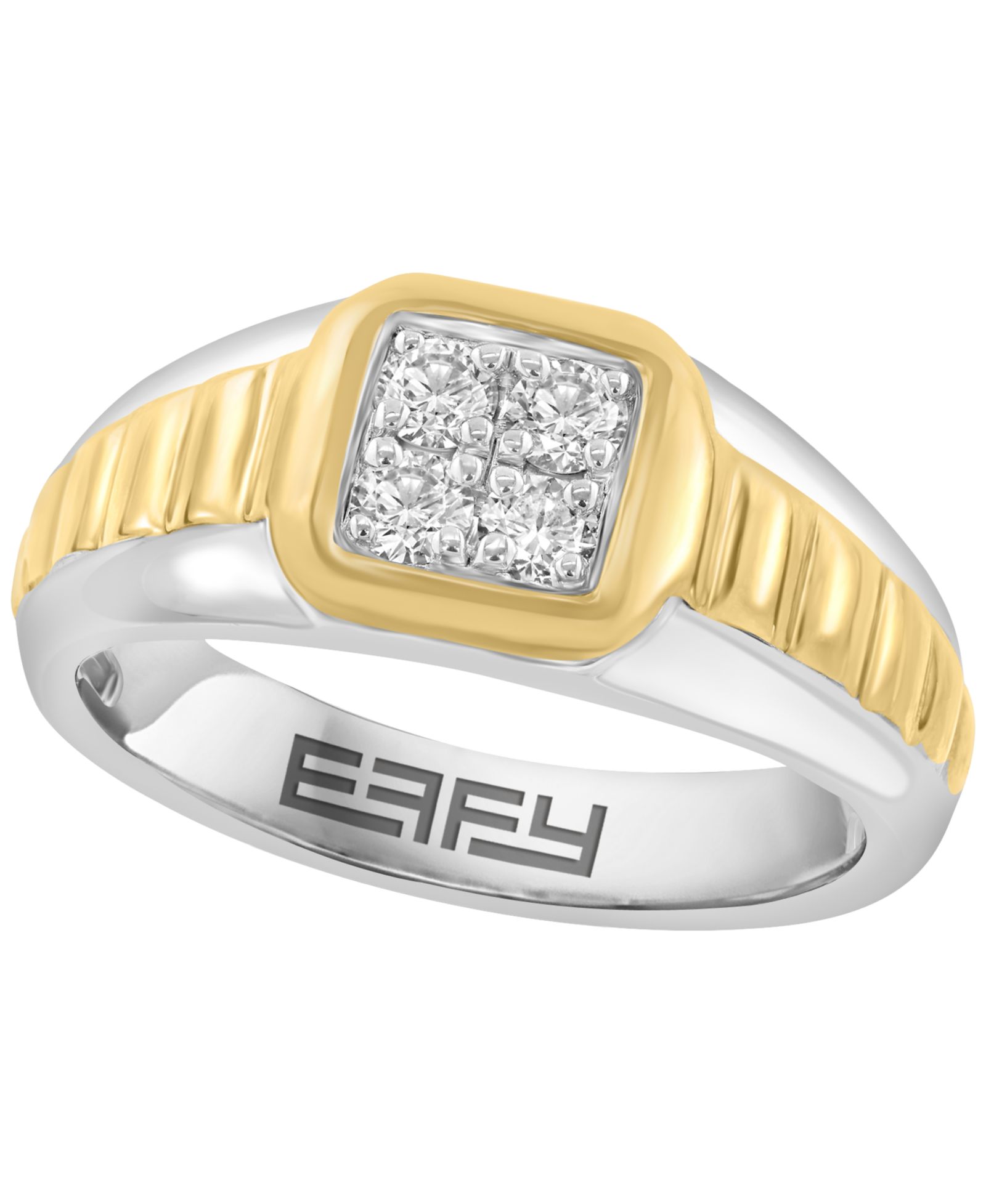 Кольцо EFFY Collection с выращенным в лаборатории бриллиантом (3/8 ct. t.w.) из стерлингового серебра с золотым напылением