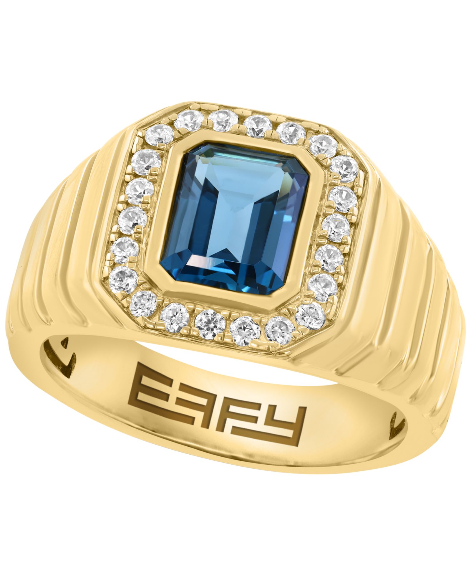 Кольцо EFFY Collection London Blue Topaz и White Zircon в золоте