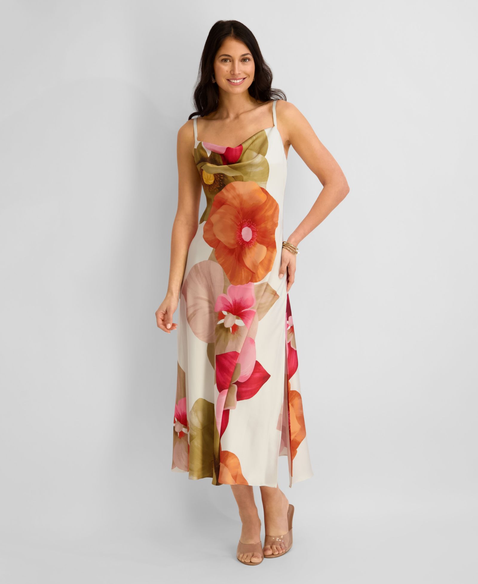 Siena Women's Cowl Neck Printed Dress