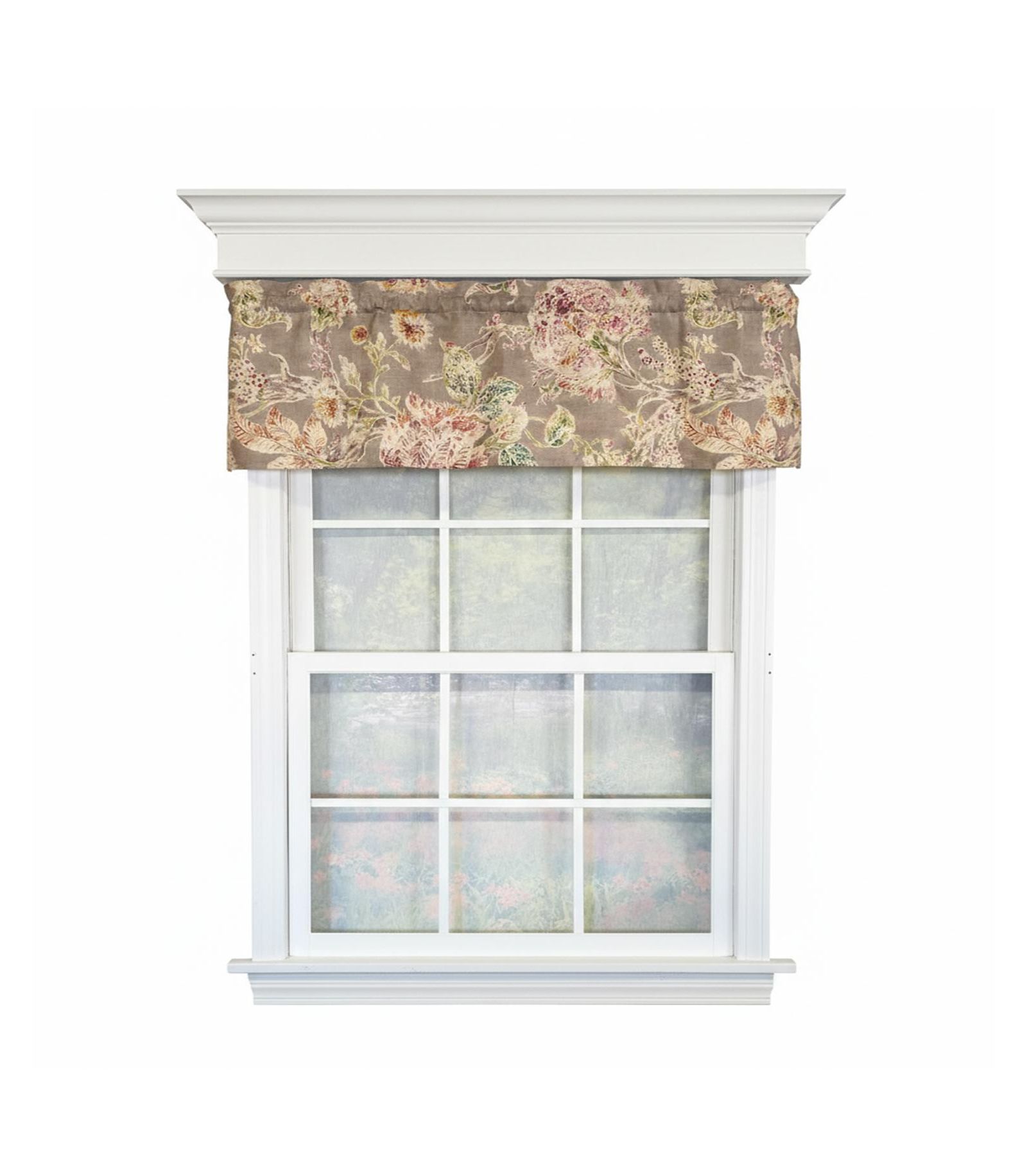 RLF Home 100% Cotton High Quality Monte Cristo Tailored Window Valance with 1.5" Rod Pocket 50" W X 12" L Gray