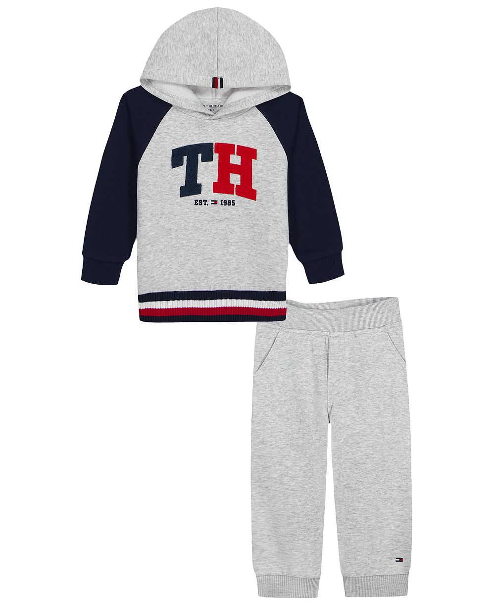 Комплект из 2 предметов Tommy Hilfiger для малышей: флисовое худи с капюшоном и джоггеры, размер 2T-5T