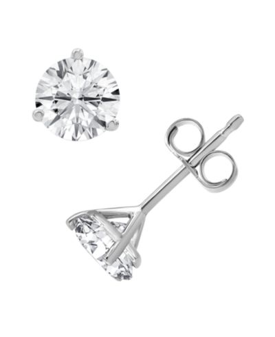 Серьги-гвоздики с выращенным бриллиантом 1 ct. t.w. в 14k White или Yellow Gold
