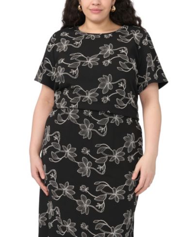 Vince Camuto Plus Size Crewneck Short-Sleeve Top
