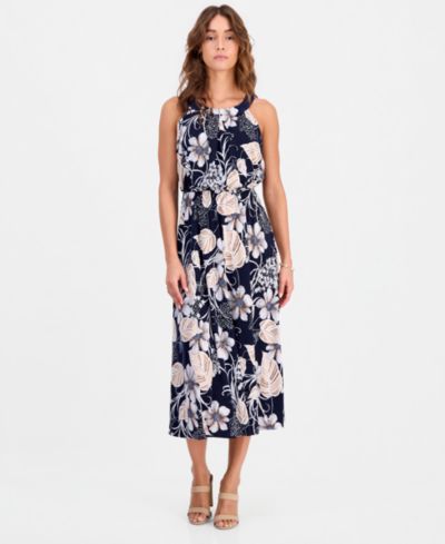 Robbie Bee Petite Printed Sleeveless Jersey Dress