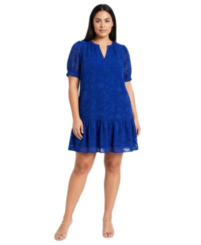 Платье London Times Plus Size Notch Neck