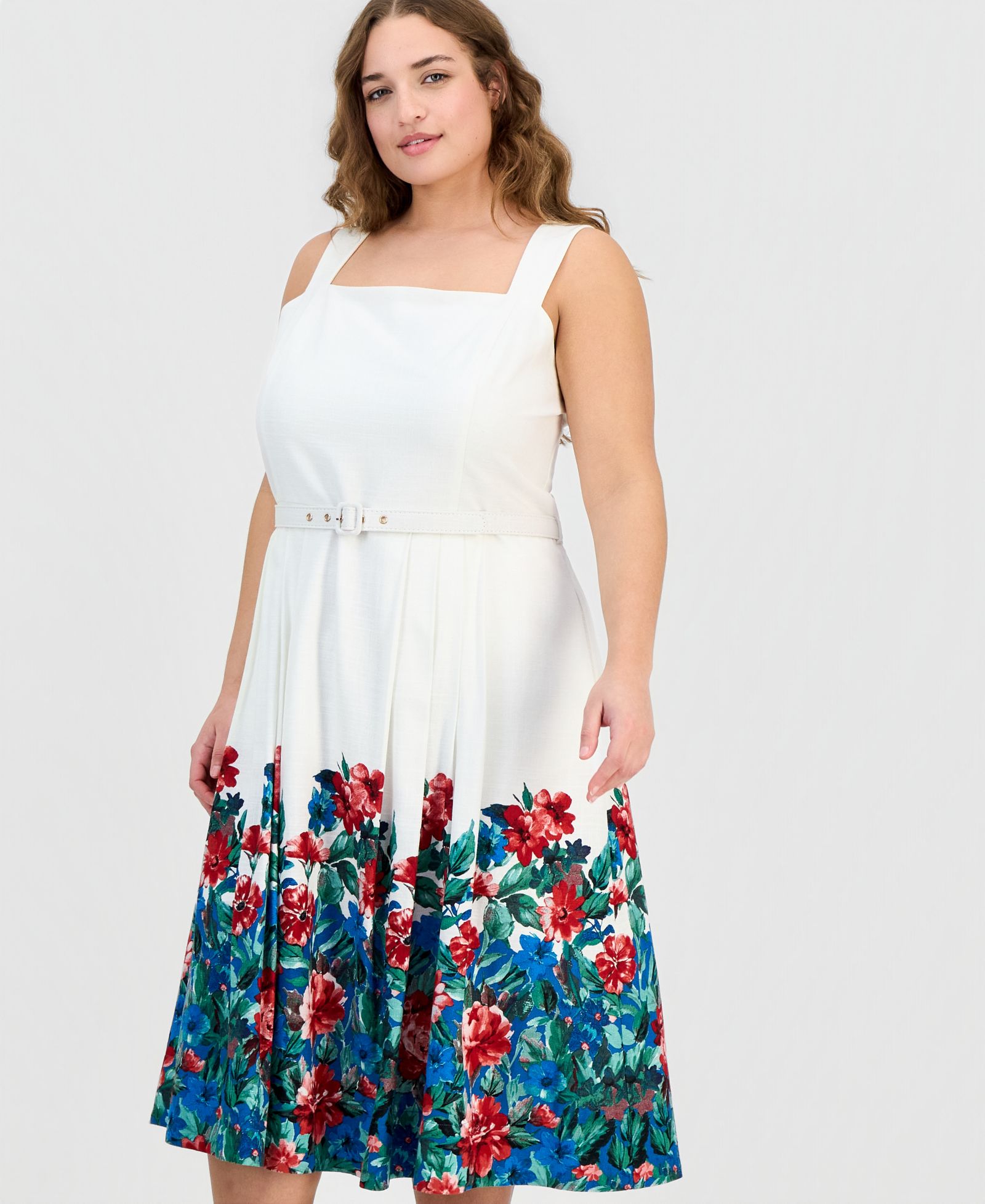 Платье Plus Size Tahari ASL с принтом и поясом
