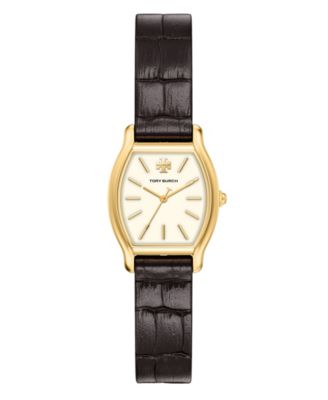 Tory Burch Women's Small Eleanor Curve Brown Leather Watch 24mm