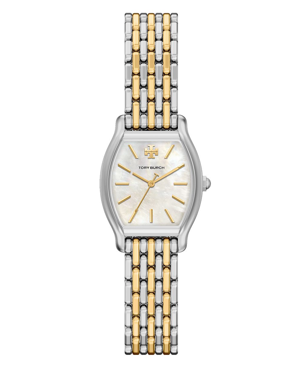 Tory Burch женские наручные часы с двумя тонами и изогнутым браслетом Eleanor Small 24 мм
