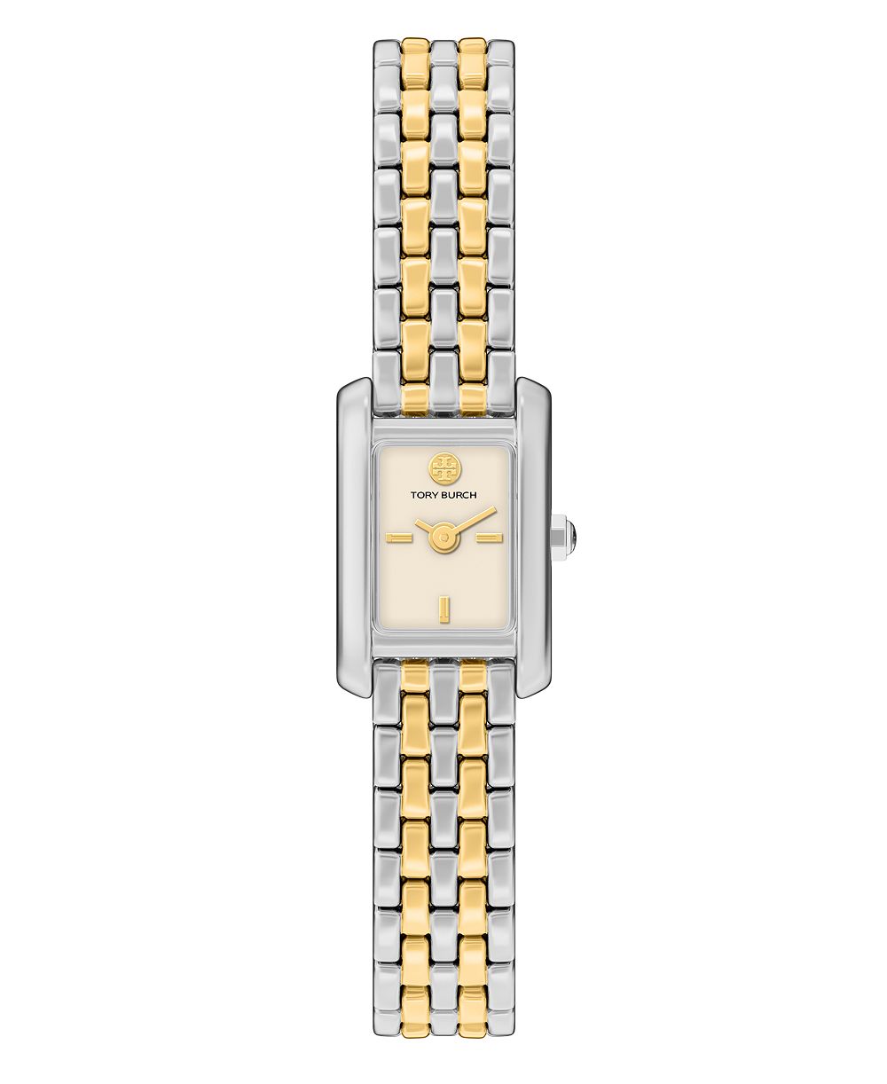 Tory Burch женские наручные часы Mini Eleanor с двухцветным нержавеющим браслетом 17 мм
