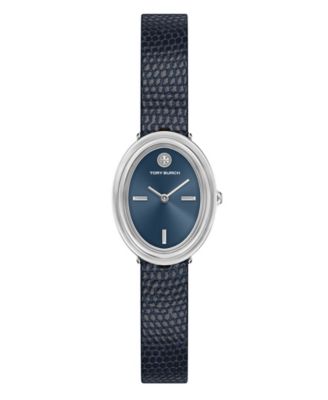 Tory Burch Women's Oval Blue Leather Watch 22mm